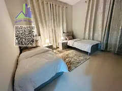 An exceptionally luxurious and high-end two-bedroom apartment with a living room, fully furnished wi