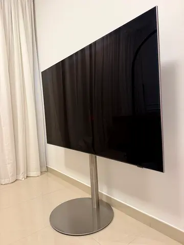 Premium Heavy-Duty TV Floor Stand – Brushed Metal – Extra Large TV