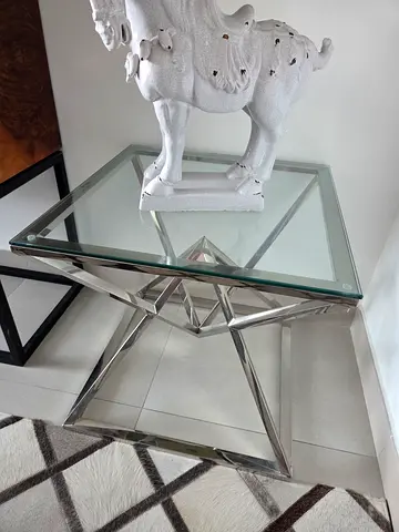Luxor Glass Top Side Table (Tempered Glass)