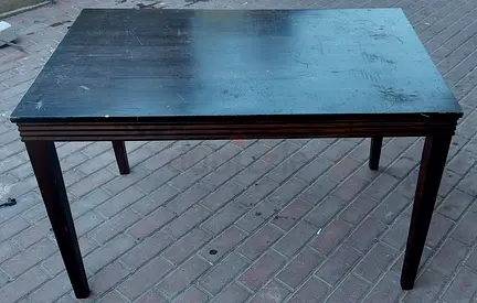 Used dark wood rectangular dining table - solid legs, good for kitchen or dining