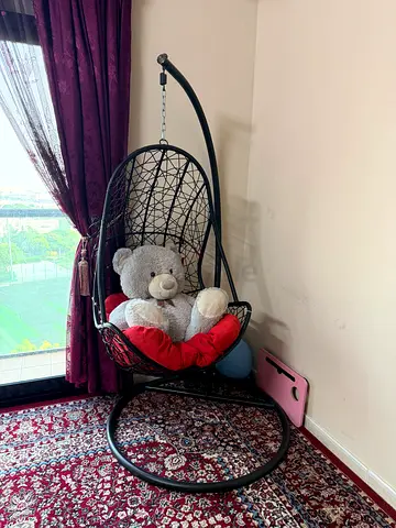Hanging Egg Chair with Cushion and Stand