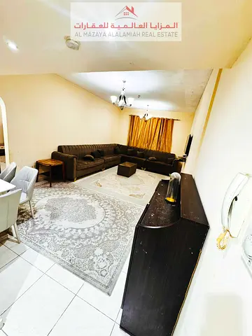 For monthly rent: one bedroom, a living room, and two bathrooms in Sharjah, Al Taawun.