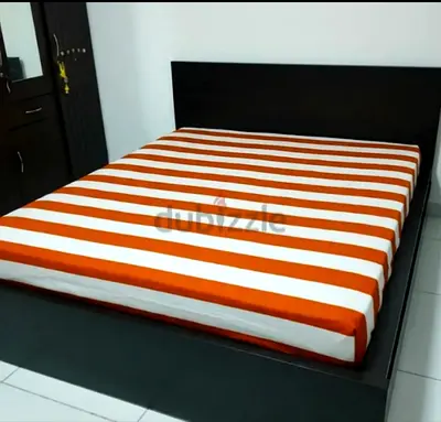 Ikea Queen size bed with mattress and storage drawers