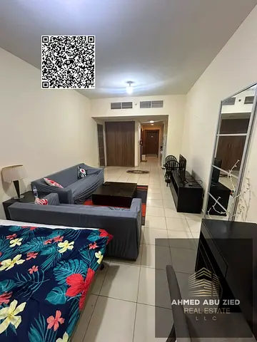 Elegant furnished studio for sale in Ajman One Towers, open view, parking, rented for 6 months, near all amenities, ideal for family living
