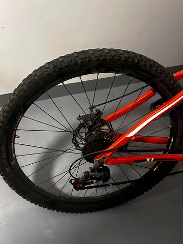 Orange full-suspension mountain bike - good condition + free old segway no charger
