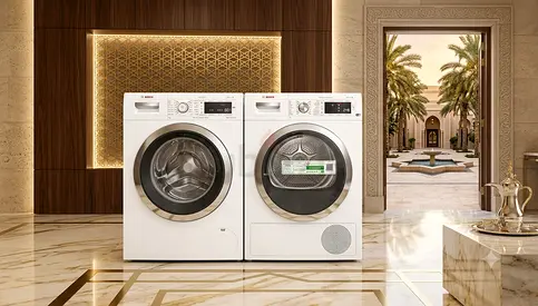 Bosch Series 8 9kg Laundry Set – Wi-Fi Washer & 9kg Dryer, Separate Pair