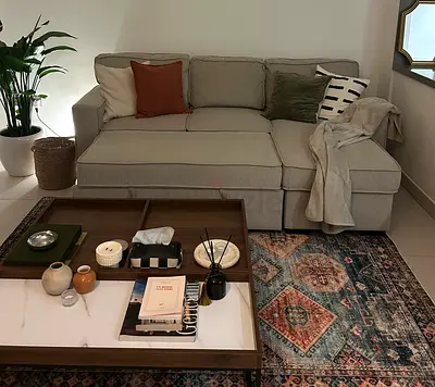 Comfortable 3-Seater L-Shaped Sofa with Pull-Out Extension