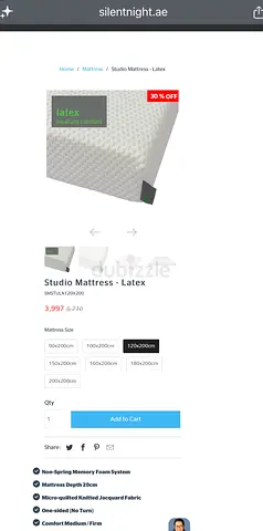 Queen bed frame with silent night mattress and nightstand