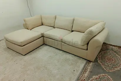 Pottery barn feather 🪶 filled modular sofa with ottoman