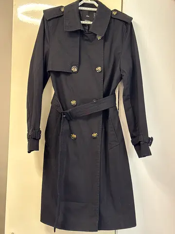 Mango Black Trench Coat – Size S