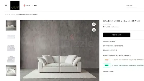 MARINA HOME 2-seater sofa (230x110x45 cm)