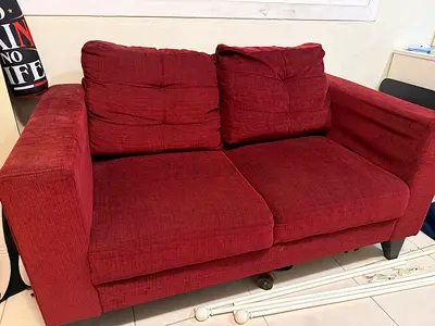 2-seater Fabric Sofa Maroon - Home Center