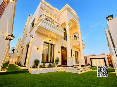 Luxury villa - 3 floors - registration fees included - in a good location - close to all services - excellent finishing - the best in Ajman