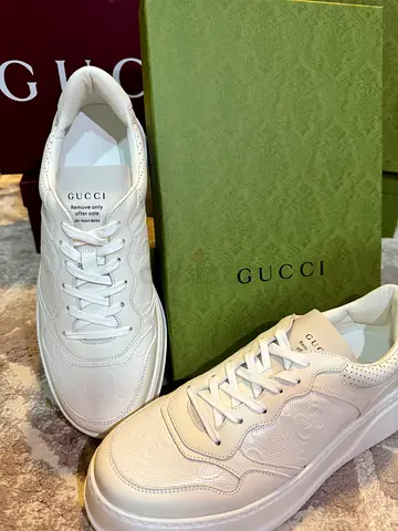 Gucci Ace Cream White Leather Sneakers - Mens Size (with Box)