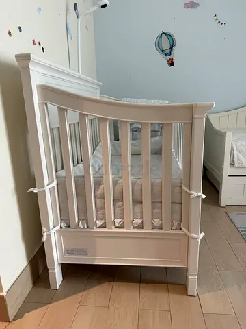 Pottery Barn convertible crib with mattress & accessories