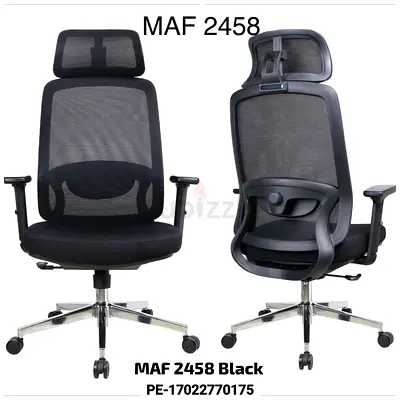 Ergonomic Mesh Office Chair with Headrest - Model MAF 2458 (Black)