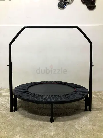 Trampoline with an adjustable U-shaped handle