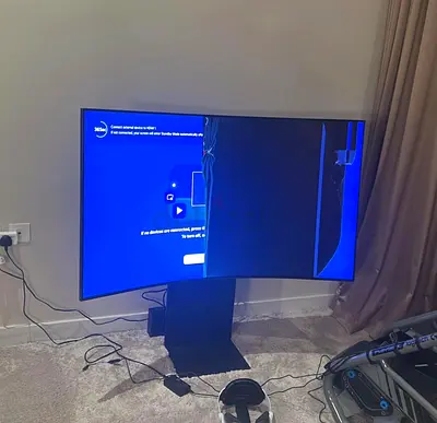 Curved 55" Monitor (cracked/damaged screen) - for parts or repair