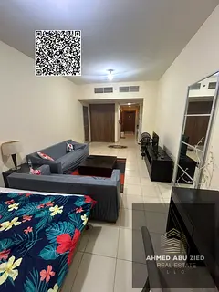 Elegant furnished studio for sale in Ajman One Towers, open view, parking, rented for 6 months, near