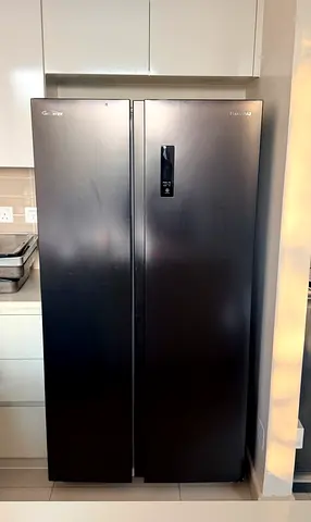 Panasonic 2-Door Black Side-by-Side Fridge Freezer - Good Condition