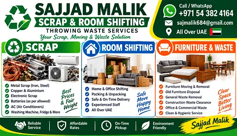 Room shifting,scrap and disposing waste