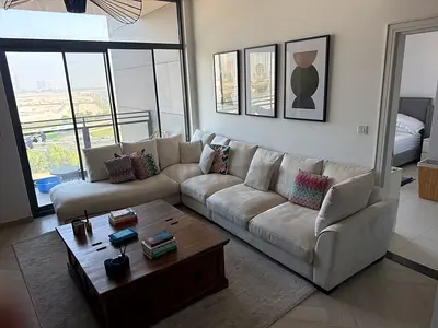 Light beige L-shaped 4-seater sofa with chaise (good condition)