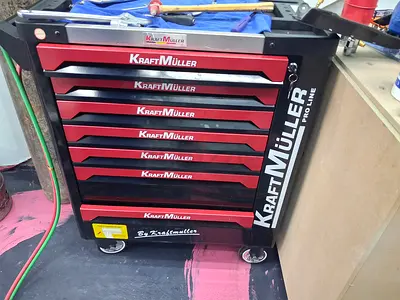 KraftMüller Pro Line Red Tool Chest on Wheels - 6 Drawer