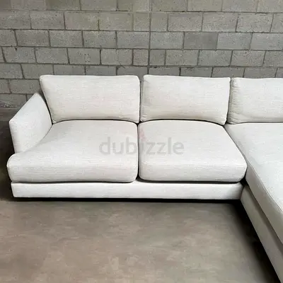 West Elm Haven L Shape Sofa Beige Like new Condition