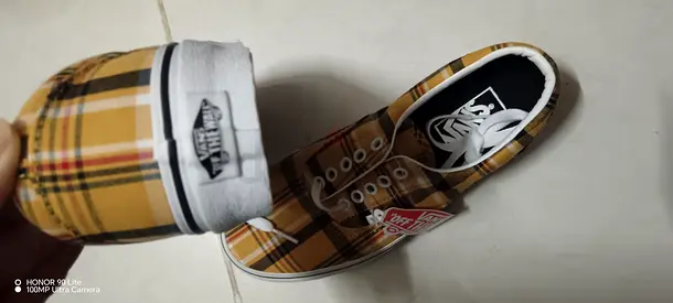 Vans shoes yellow plaid low top sneakers