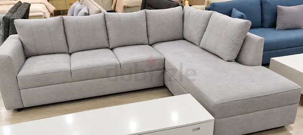 Modern Light Grey L-Shaped Sectional Sofa