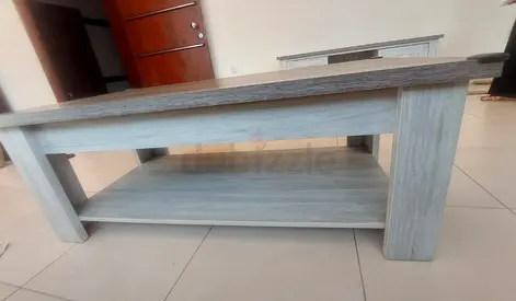 Rectangular Coffee Table – Wood Finish with Storage Shelf
