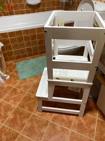 White wooden baby changing table / storage unit - good condition