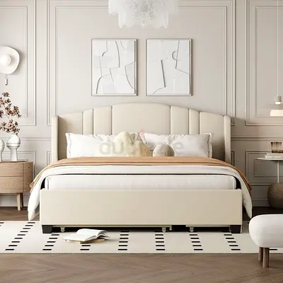 High Quality Luxury King Size Bed Including Spring Mattress
