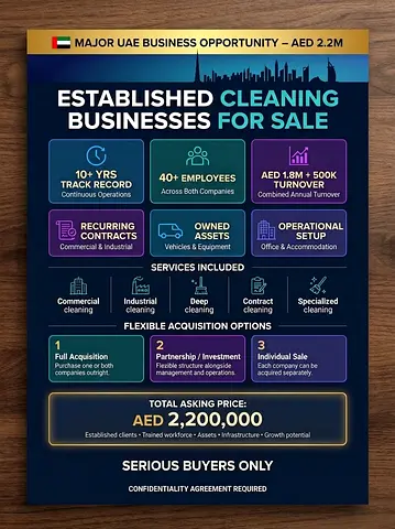 Cleaning Company - Business for Sale — Established UAE Companies (2 in 1)