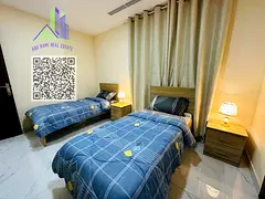 An exceptionally luxurious and high-end two-bedroom apartment with a living room, fully furnished wi