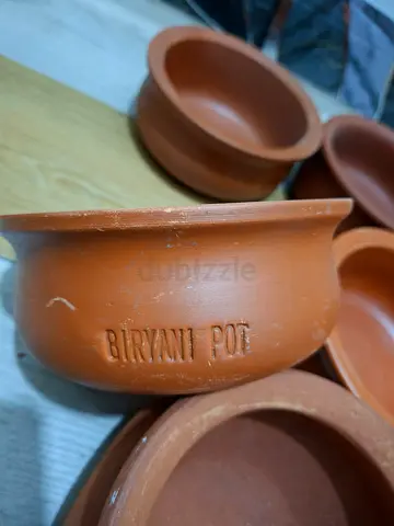 Set of 4 Clay Biryani Pots - Traditional Earthenware Serving Bowls