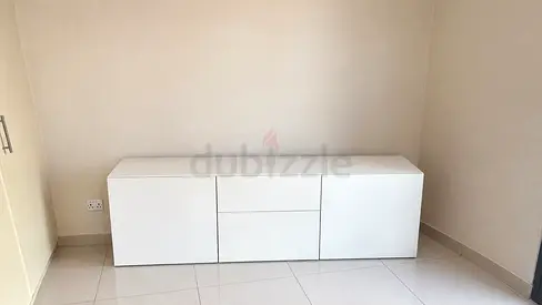 Minimalist White TV Console / Low Cabinet - Good Condition