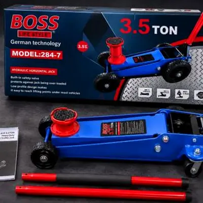 Boss 3.5 Ton Hydraulic Floor Jack (Model 284-7) - Blue - Light Use