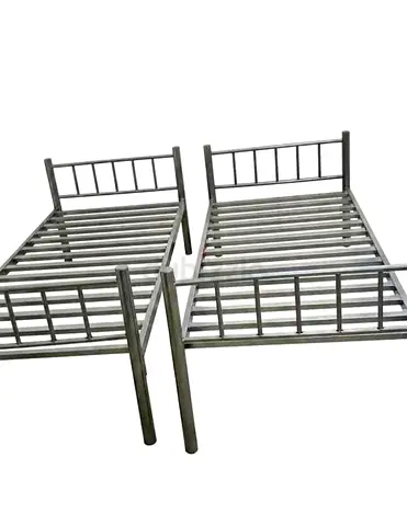 Pair of Metal Single Beds / Stainless Steel Bed Frames - Good Condition