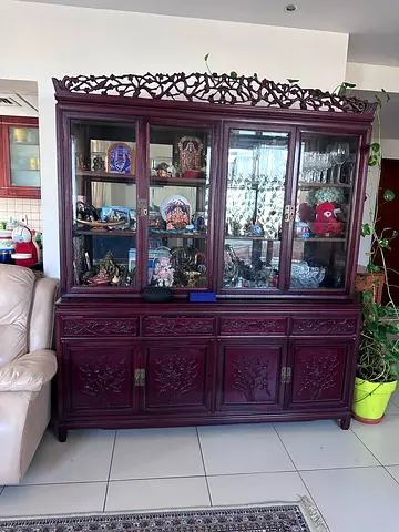 Rosewood glass cupboard