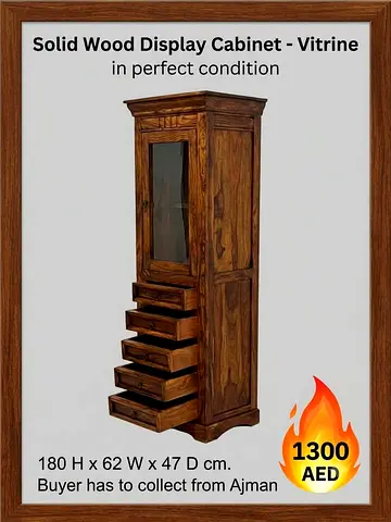 Solid wood display cabinet