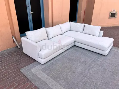 Comfortable Beige West Elm L Shape Sofa Beige