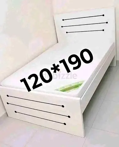 Single Bed Frame 120x190cm - White Wooden