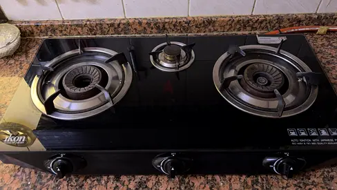 IKON 3burner Gas Stove + LPG Cylinder