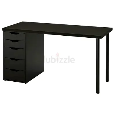 IKEA LAGKAPTEN / ALEX Desk – Black-Brown – 140 x 60 cm