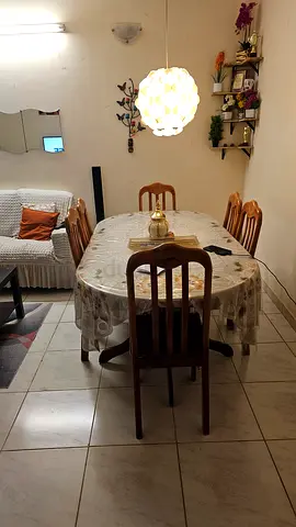 Wooden 6-Seater Dining Table with Chairs - Good Condition