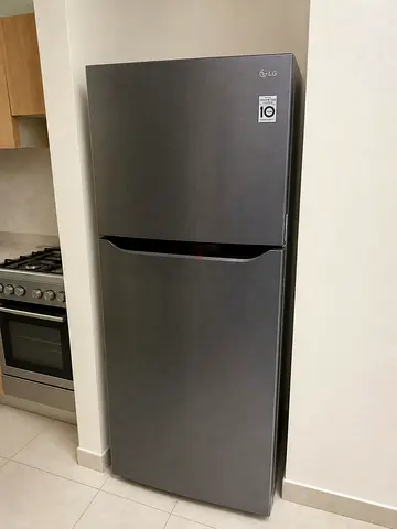 LG Top Freezer Refrigerator - 2-Door, Grey, Excellent Condition