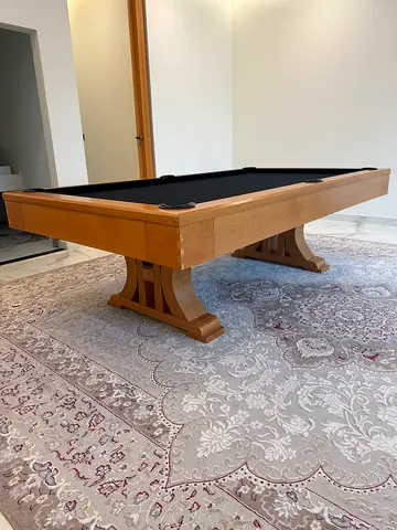 Solid Wood 8ft Billiard/Pool Table with Marble Surface Bed - Excellent Condition
