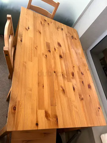 Solid Wood Dining Table with Matching Chairs from ikea