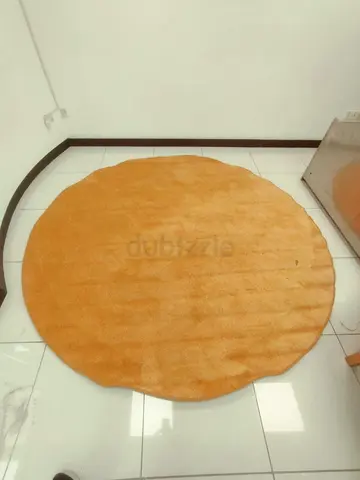 Large Round Mustard Rug, 250 cm Diameter, Soft Short Pile, JLT